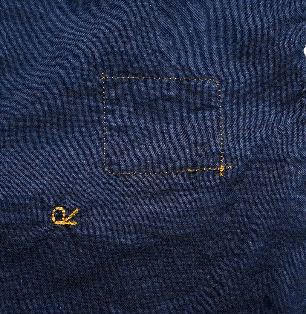 Indigo Thin Oxford Petite Loafer Shirt Detail