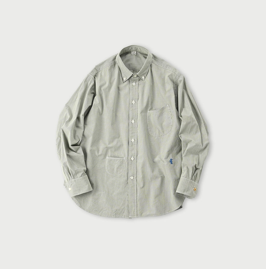 No.180 Miko 908 Ocean Button Down Shirt Green Mini Gingham
