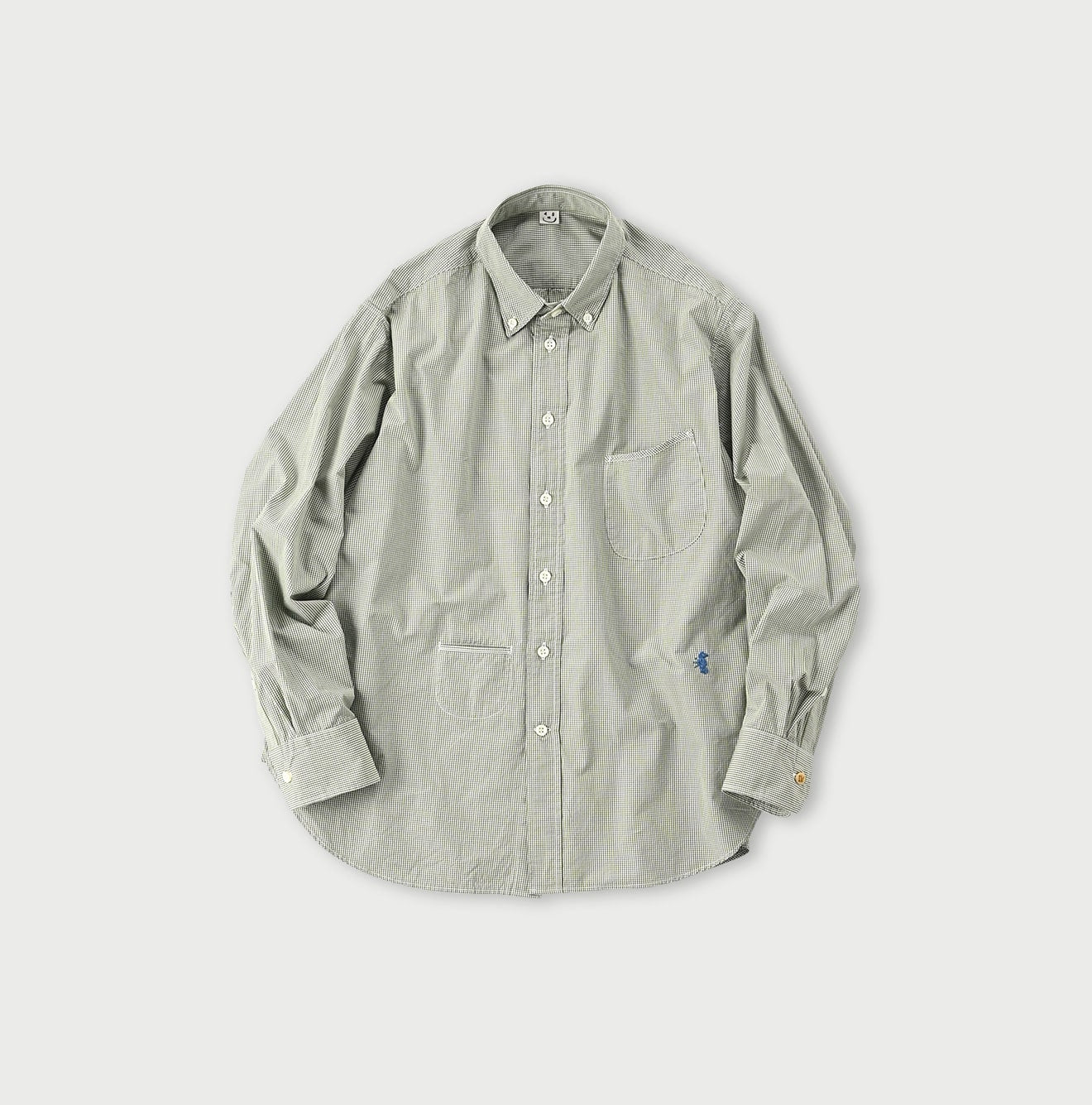 No.180 Miko 908 Ocean Button Down Shirt Green Mini Gingham