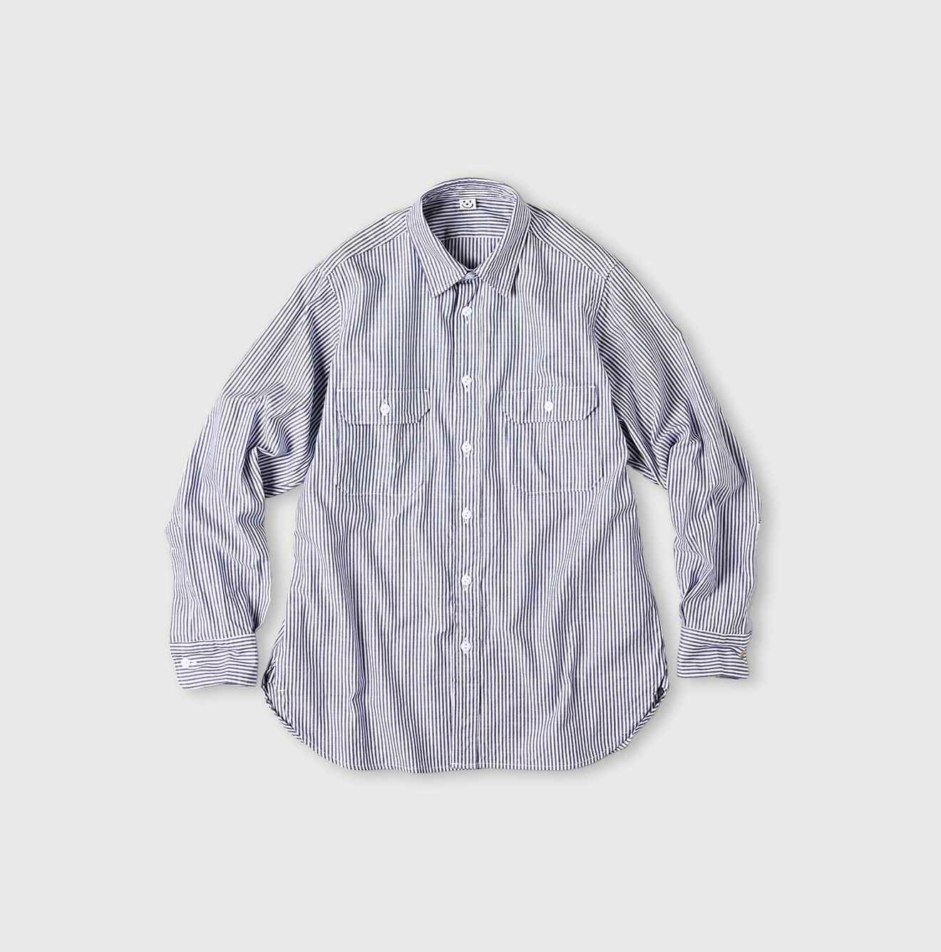Supima OX 908 Military Shirt Blue Stripes