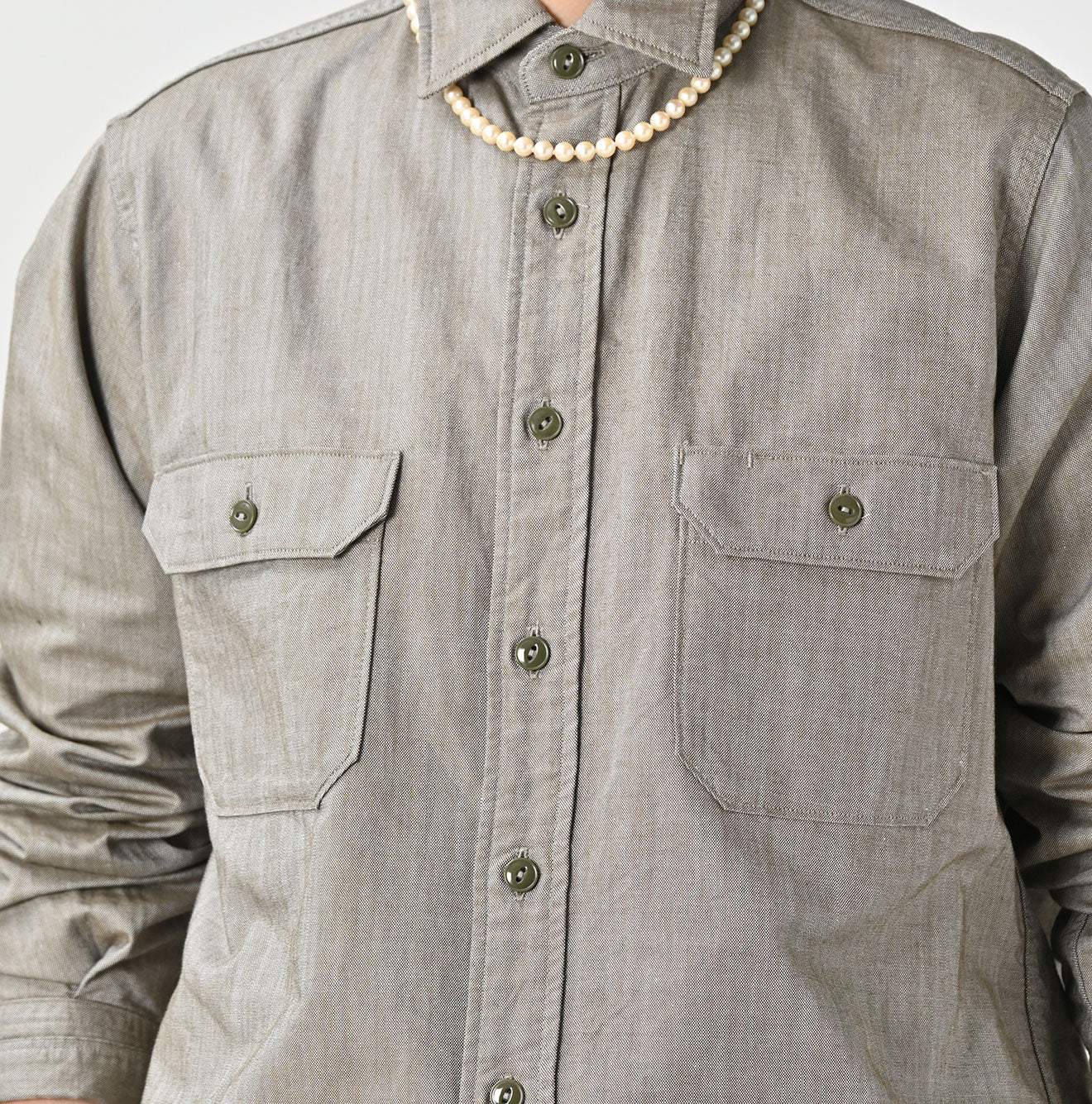Supima OX 908 Military Shirt Detail