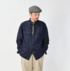 Indigo Supima OX 908 Military Shirt Male Model