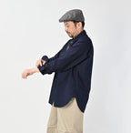 Indigo Supima OX 908 Military Shirt Male Model