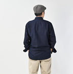 Indigo Supima OX 908 Military Shirt Male Model