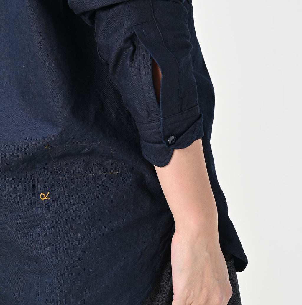 Indigo Supima OX 908 Military Shirt Detail
