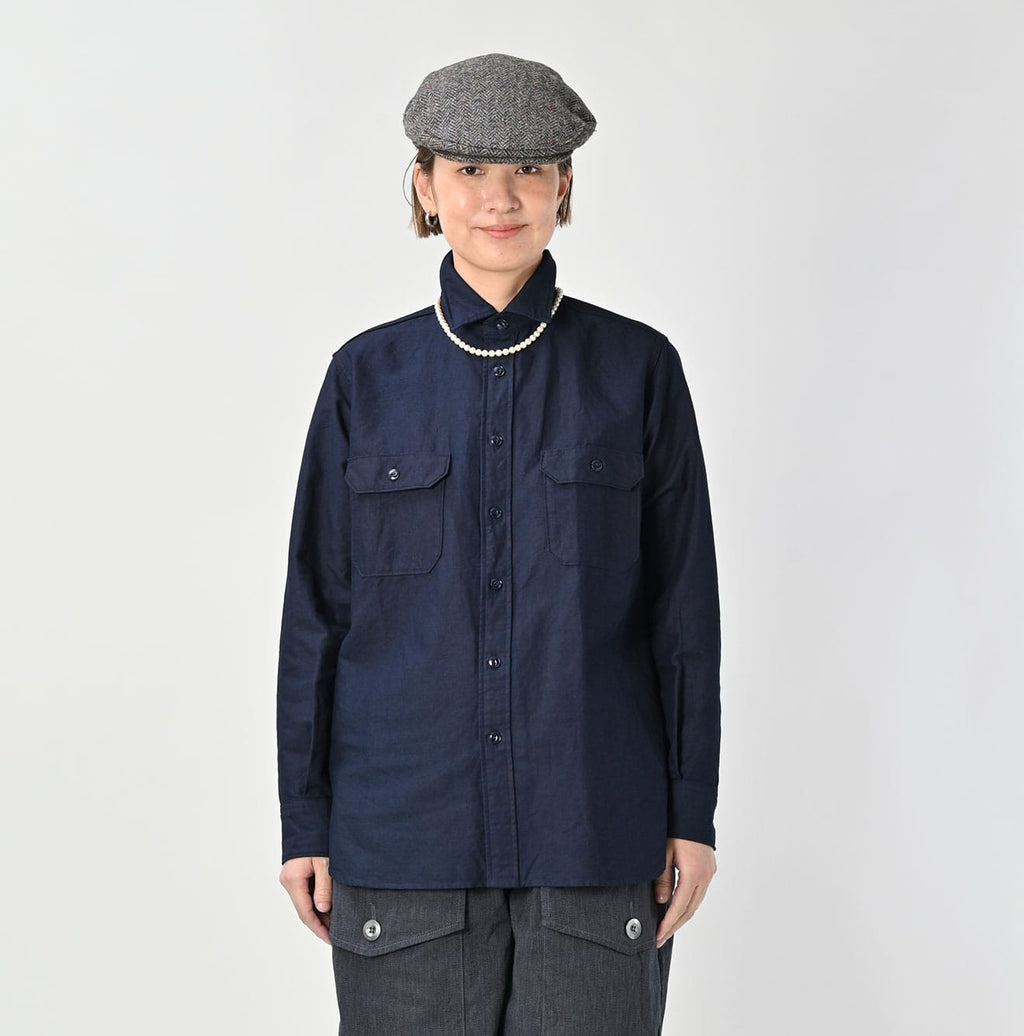 Indigo Supima OX 908 Military Shirt Female Model