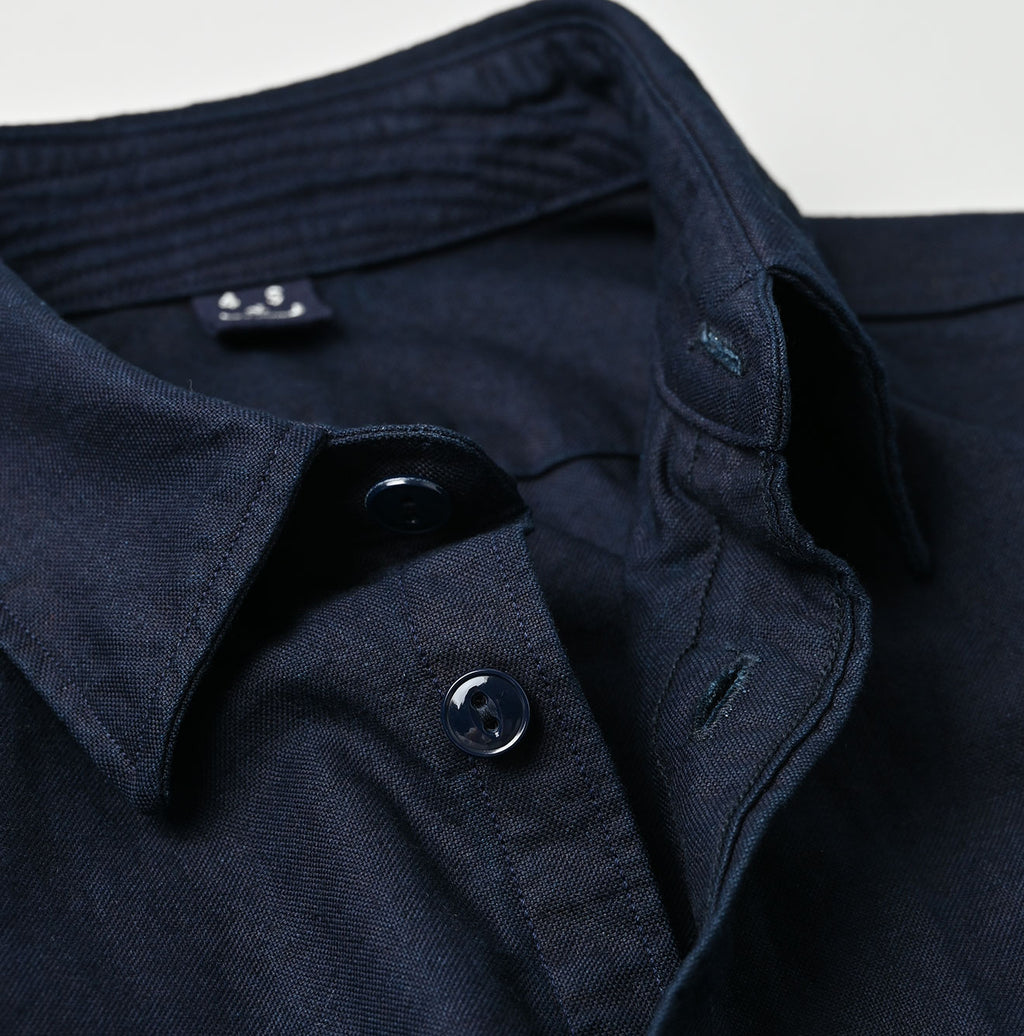 Indigo Supima OX 908 Military Shirt Detail