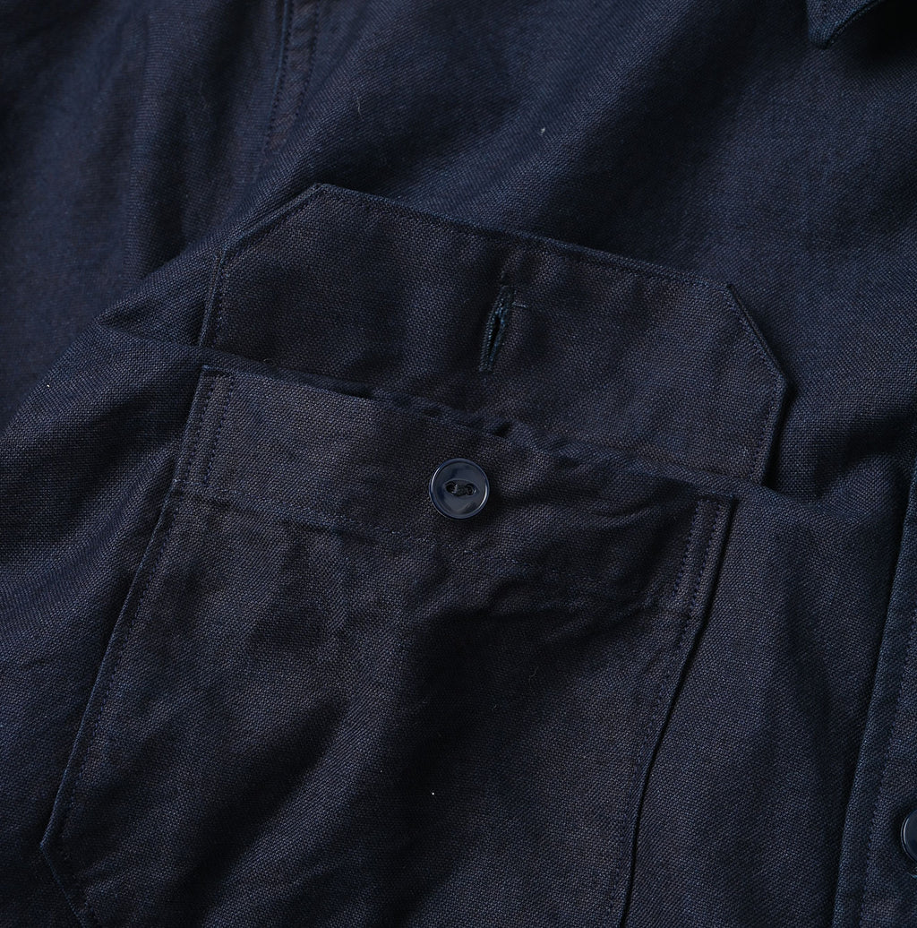 Indigo Supima OX 908 Military Shirt Detail