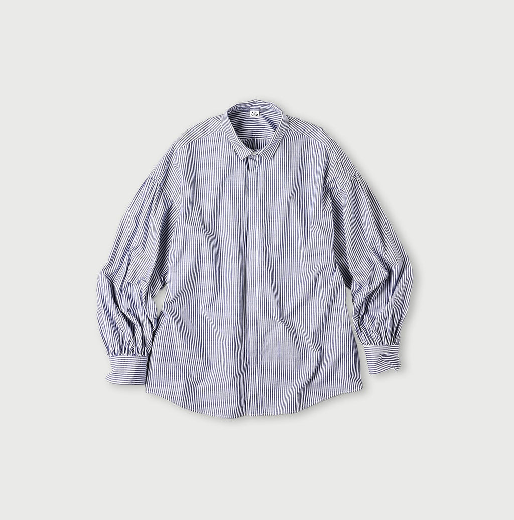Supima OX Petit Collar Long Sleeve Coupé Shirt Blue Stripes