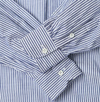 Supima OX Petit Collar Long Sleeve Coupé Shirt Blue Stripes Detail