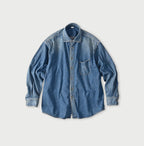 Komugi Denim 908 Wide Collar Shirt Distressed