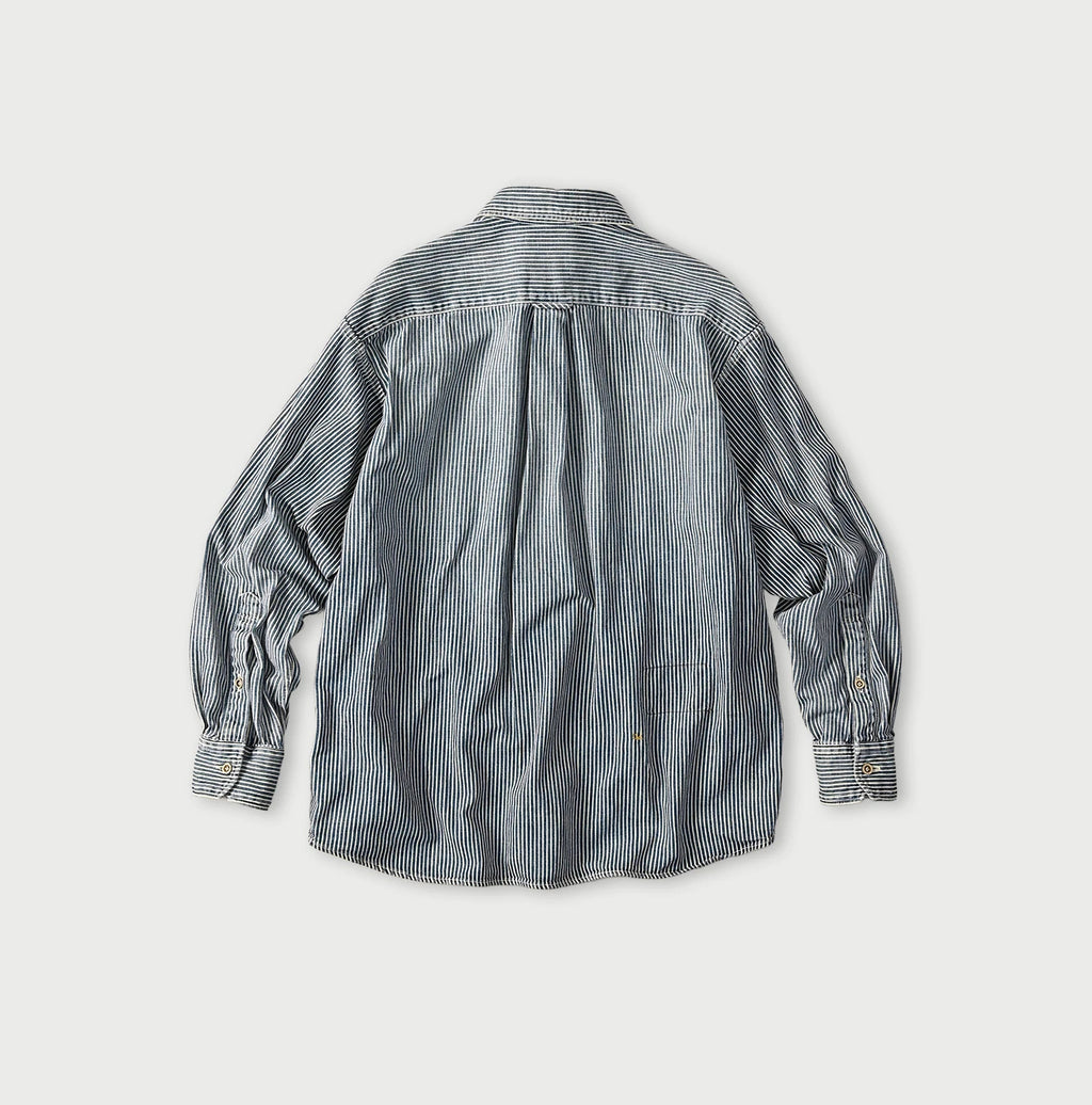 Komugi Denim 908 Wide Collar Shirt Distressed