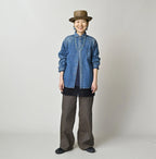 Komugi Denim 908 Wide Collar Shirt Distressed