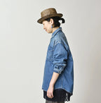 Komugi Denim 908 Wide Collar Shirt Distressed