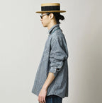 Komugi Denim 908 Wide Collar Shirt Distressed