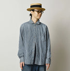 Komugi Denim 908 Wide Collar Shirt Distressed