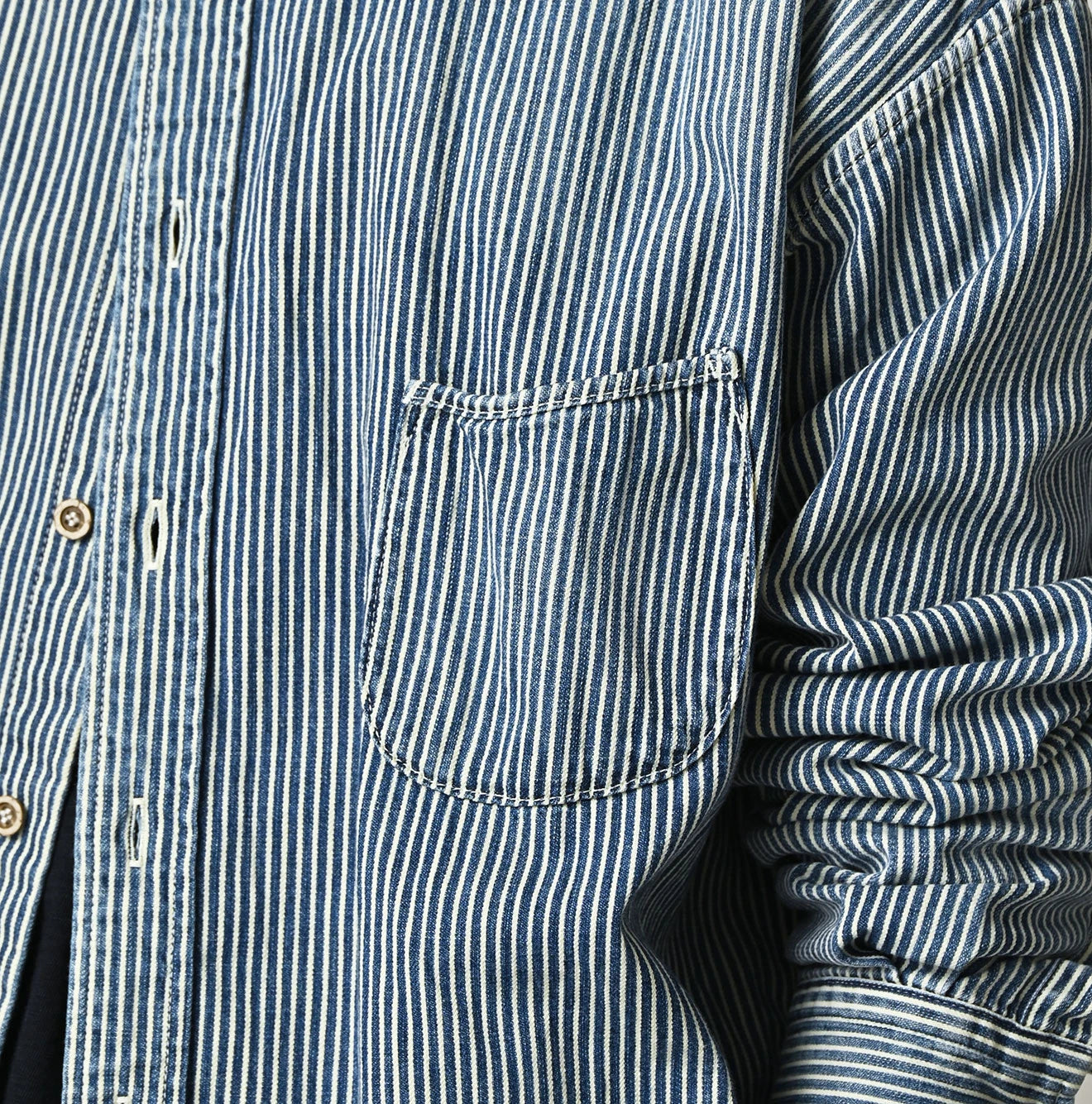 Komugi Denim 908 Wide Collar Shirt Distressed