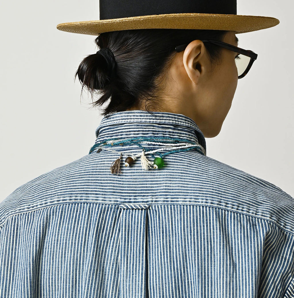 Komugi Denim 908 Wide Collar Shirt Distressed