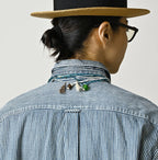 Komugi Denim 908 Wide Collar Shirt Distressed