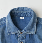 Komugi Denim 908 Wide Collar Shirt Distressed