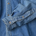 Komugi Denim 908 Wide Collar Shirt Distressed