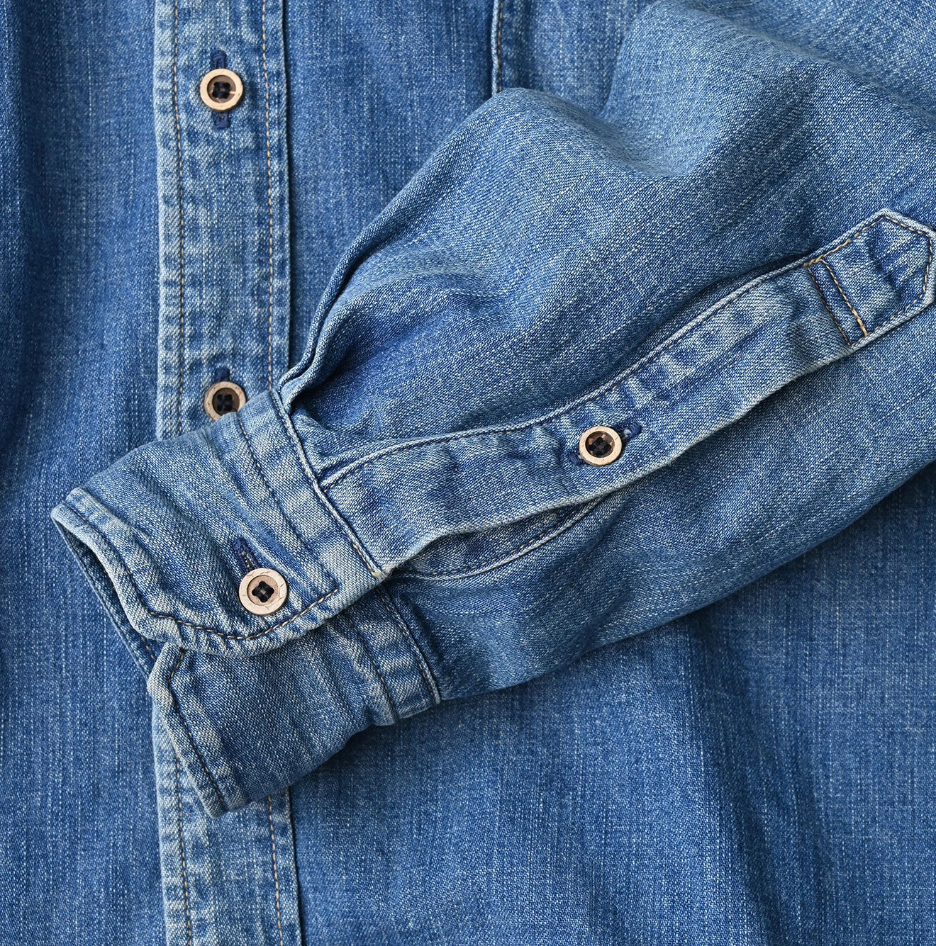Komugi Denim 908 Wide Collar Shirt Distressed