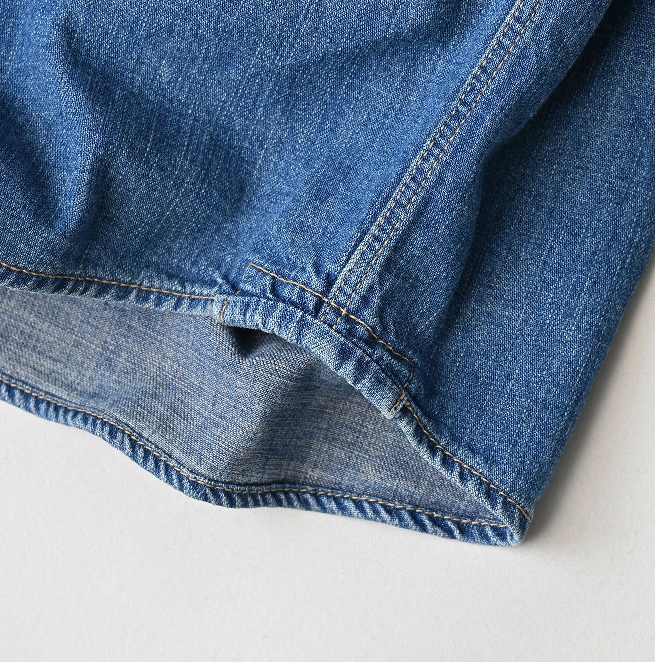 Komugi Denim 908 Wide Collar Shirt Distressed