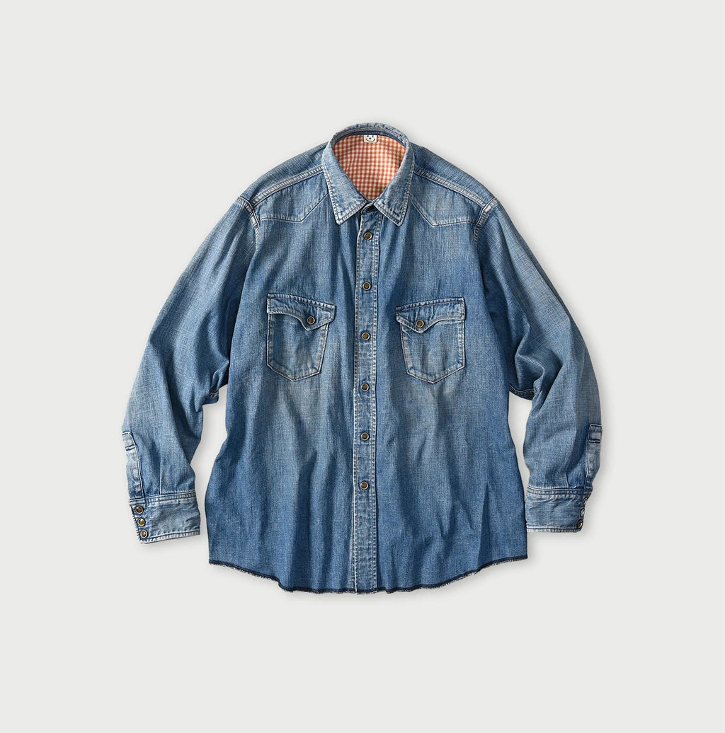 Komugi Denim 908 Ocean Eastern Shirt Distressed
