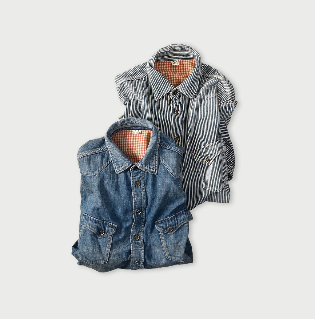Komugi Denim 908 Ocean Eastern Shirt Distressed