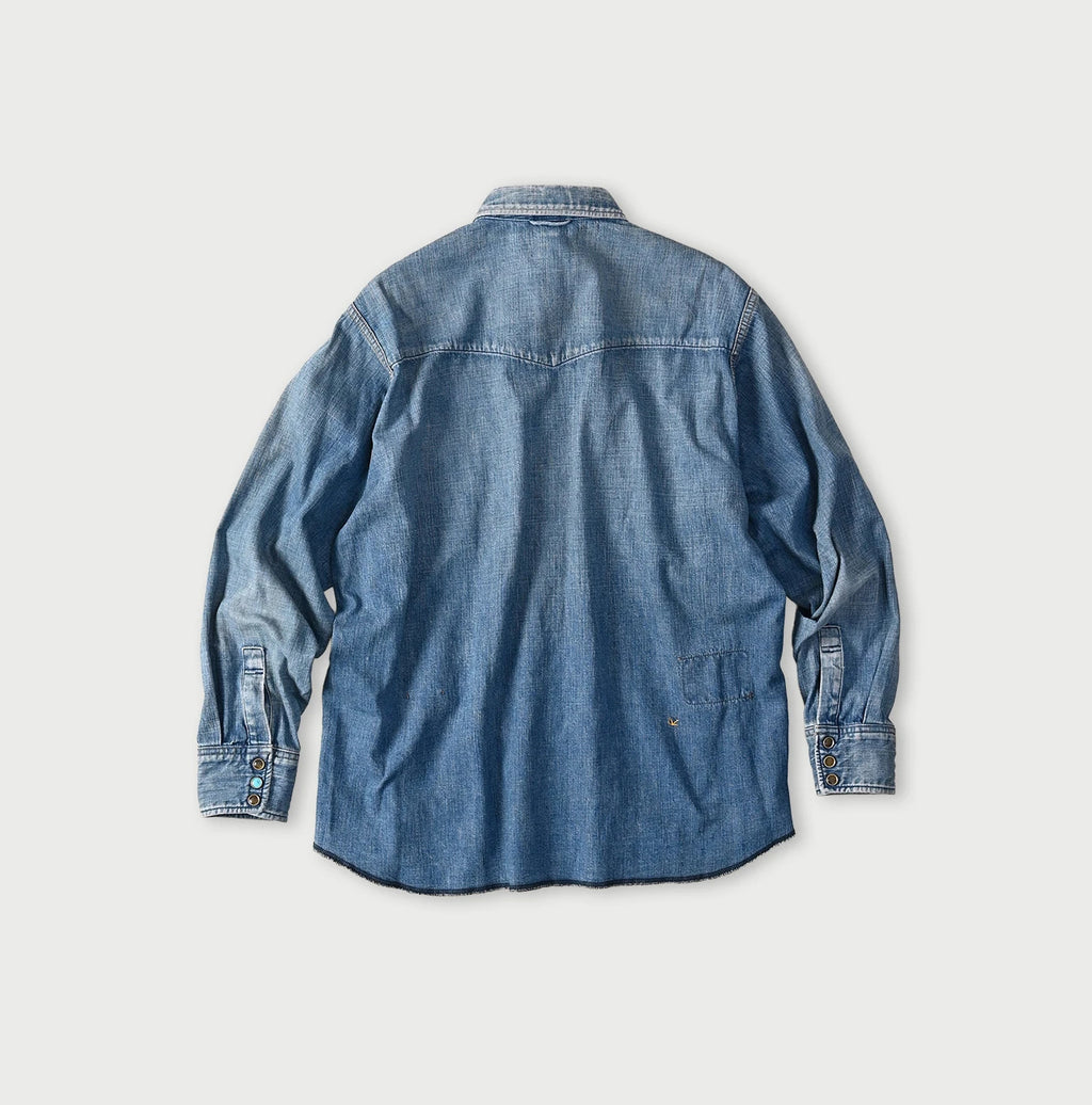 Komugi Denim 908 Ocean Eastern Shirt Distressed