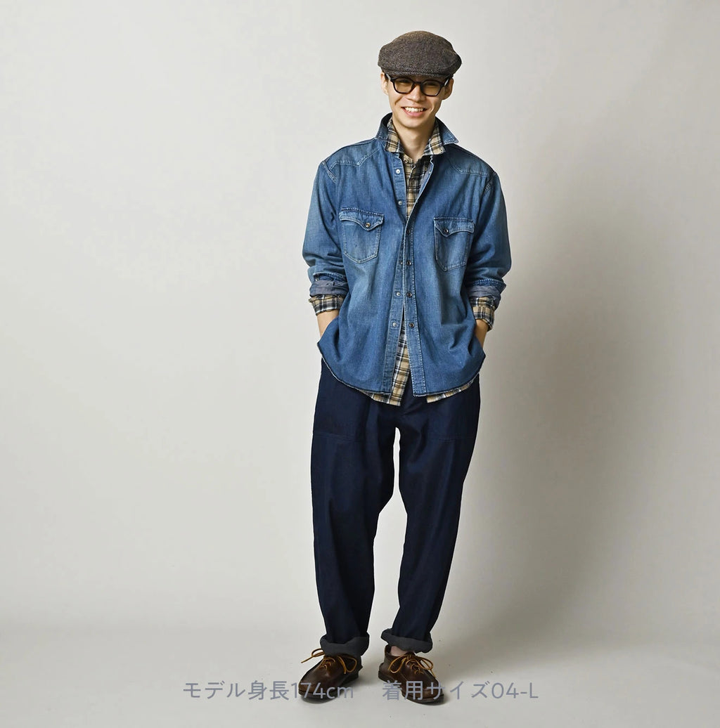 Komugi Denim 908 Ocean Eastern Shirt Distressed