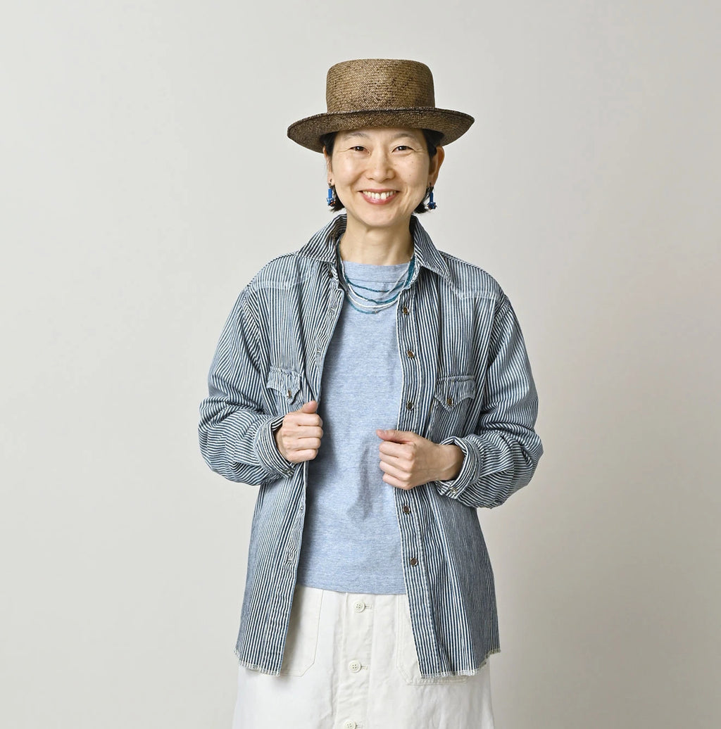 Komugi Denim 908 Ocean Eastern Shirt Distressed