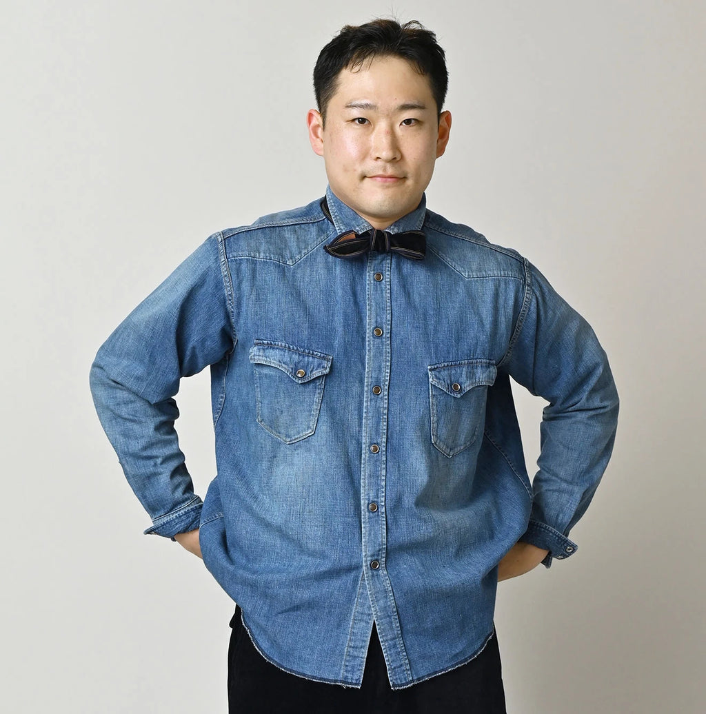 Komugi Denim 908 Ocean Eastern Shirt Distressed