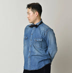 Komugi Denim 908 Ocean Eastern Shirt Distressed
