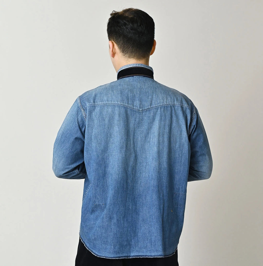 Komugi Denim 908 Ocean Eastern Shirt Distressed
