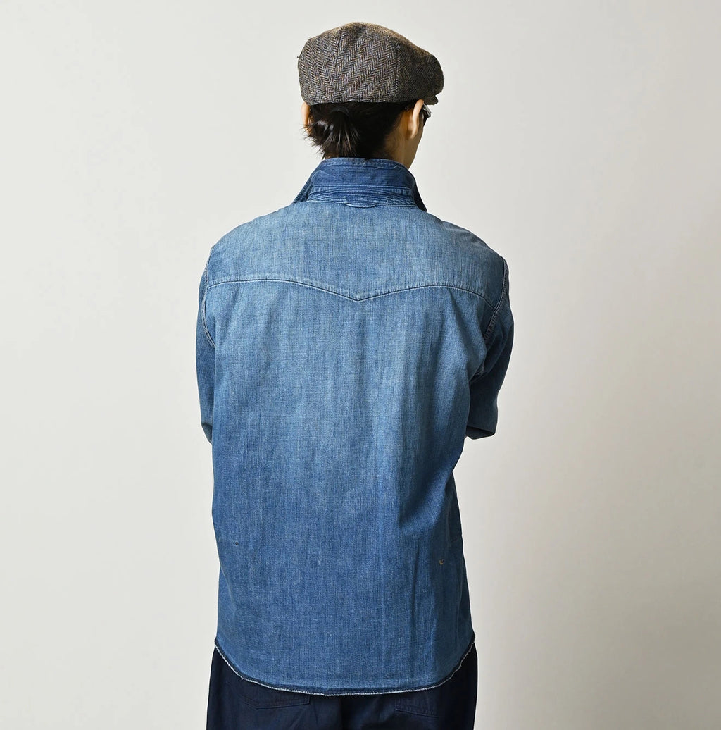 Komugi Denim 908 Ocean Eastern Shirt Distressed