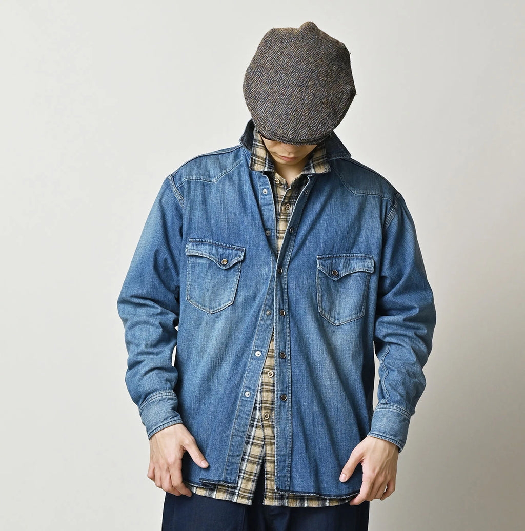 Komugi Denim 908 Ocean Eastern Shirt Distressed
