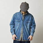 Komugi Denim 908 Ocean Eastern Shirt Distressed