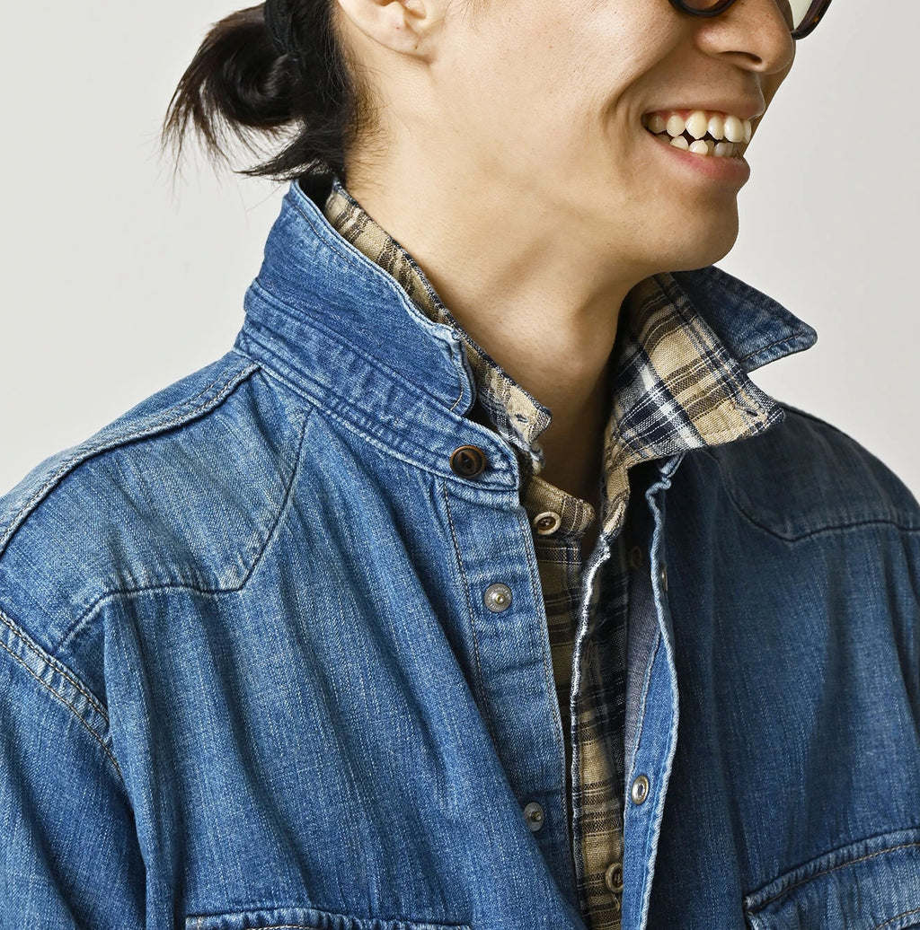 Komugi Denim 908 Ocean Eastern Shirt Distressed