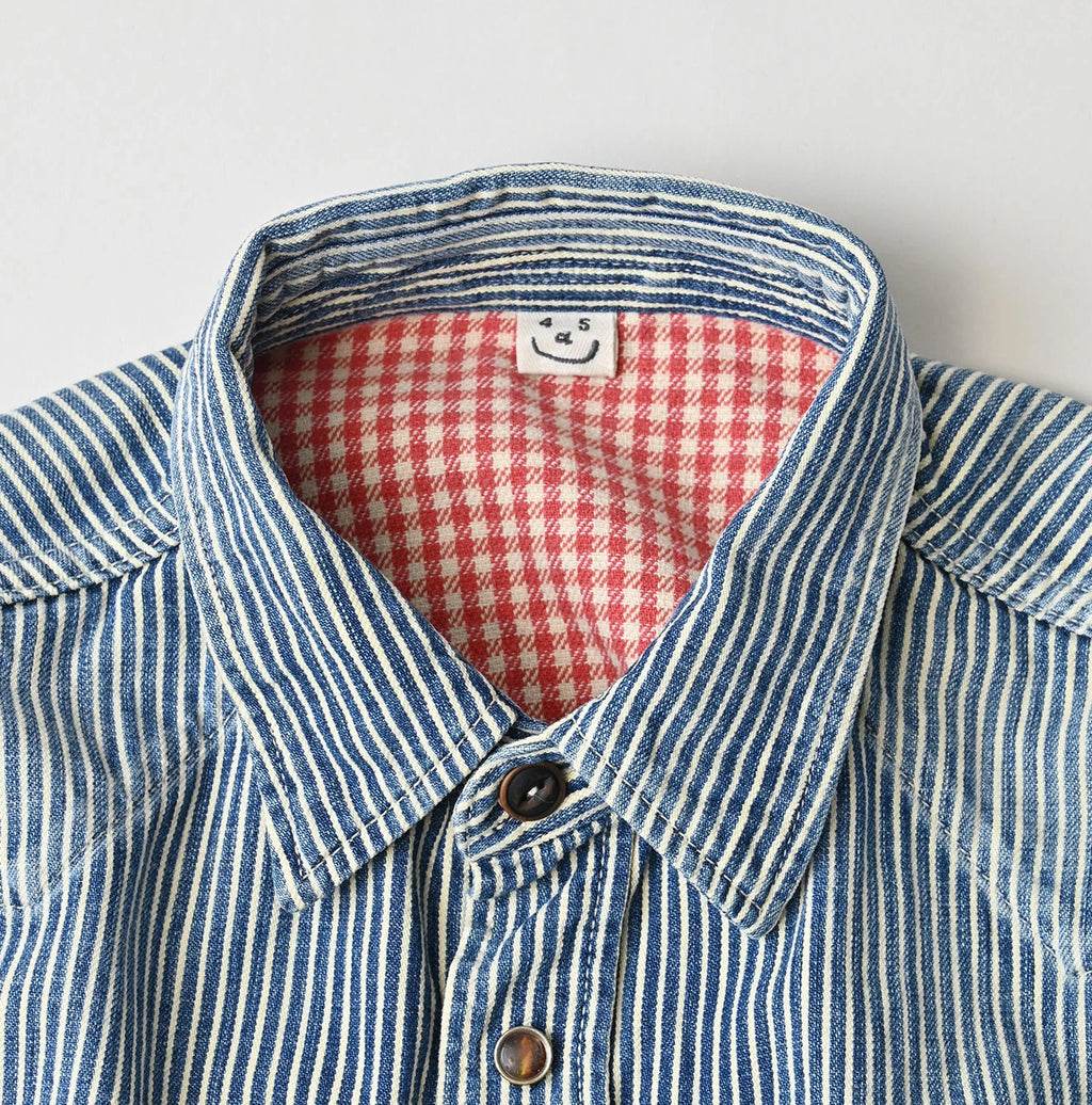 Komugi Denim 908 Ocean Eastern Shirt Distressed