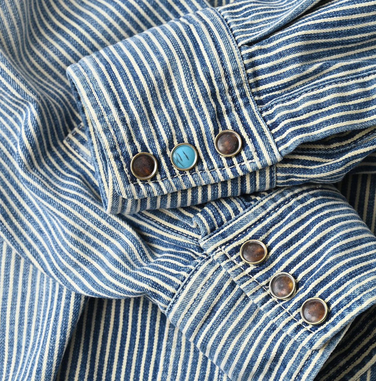 Komugi Denim 908 Ocean Eastern Shirt Distressed