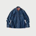 Komugi Denim Flare Eastern Blouse Distressed