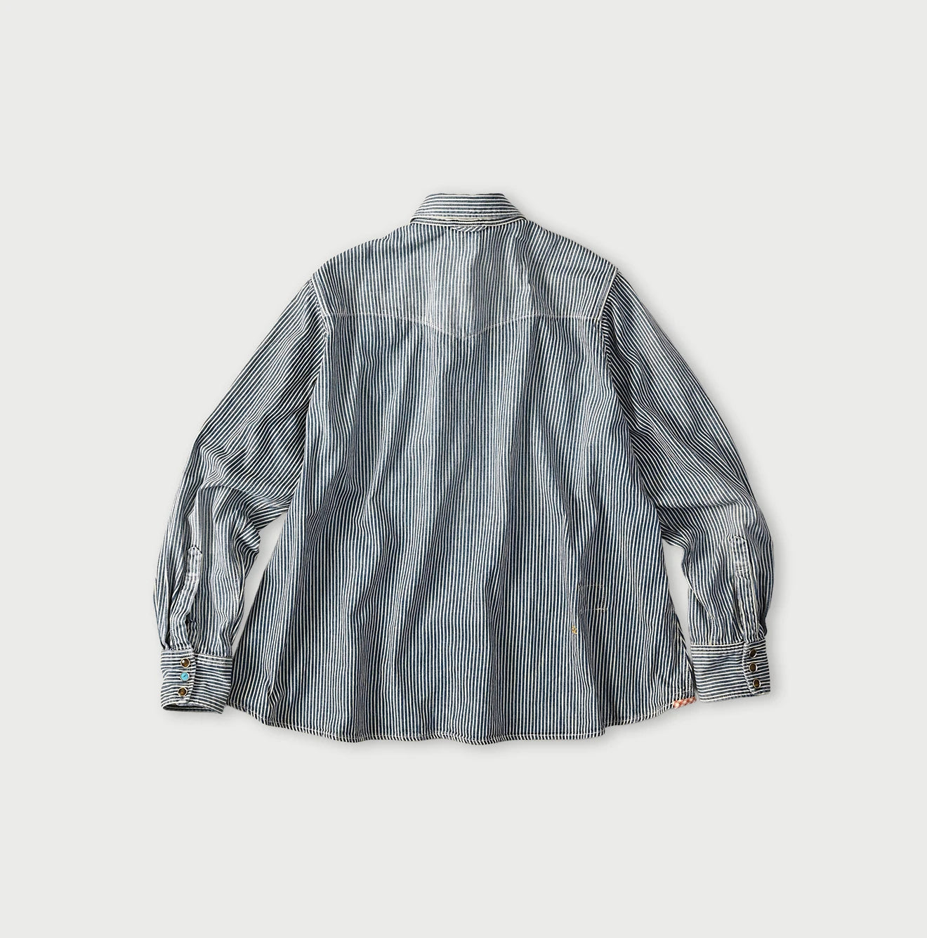 Komugi Denim Flare Eastern Blouse Distressed