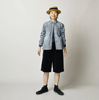 Komugi Denim Flare Eastern Blouse Distressed