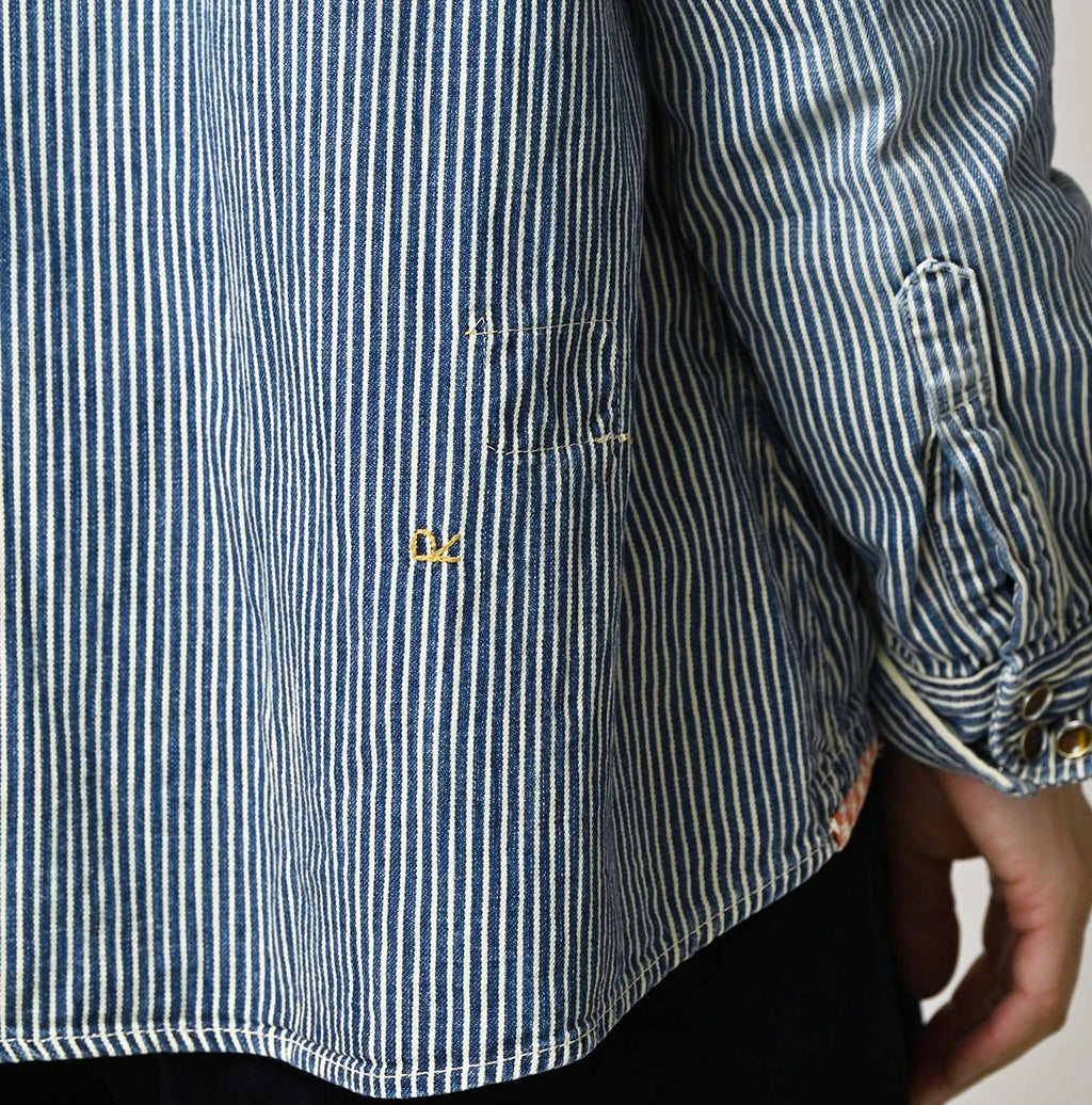 Komugi Denim Flare Eastern Blouse Distressed