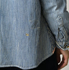 Komugi Denim Flare Eastern Blouse Distressed