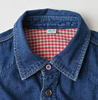 Komugi Denim Flare Eastern Blouse Distressed