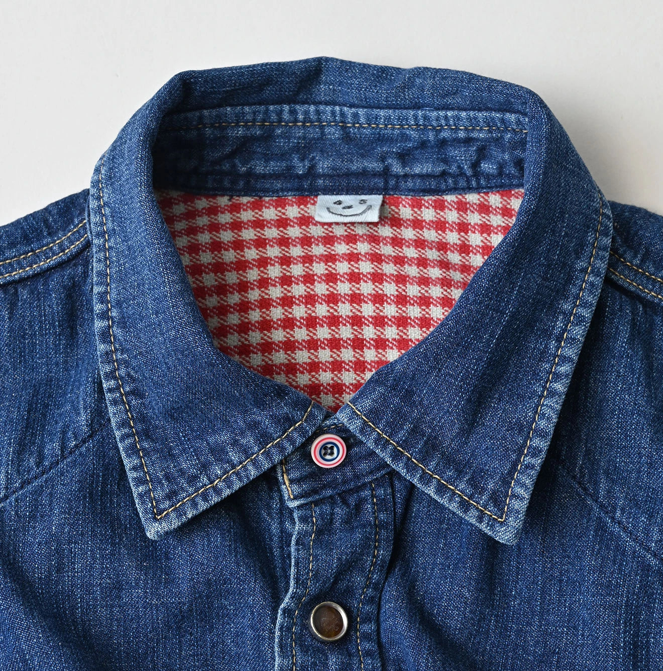 Komugi Denim Flare Eastern Blouse Distressed