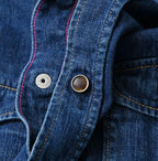 Komugi Denim Flare Eastern Blouse Distressed