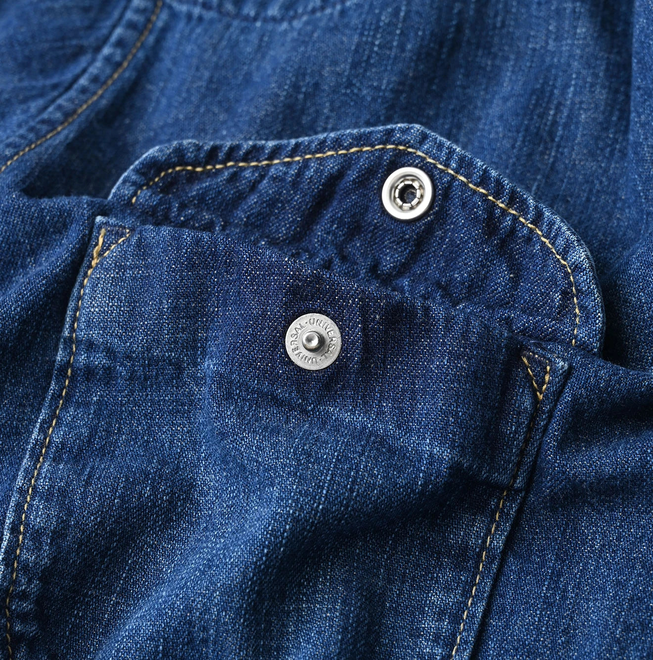 Komugi Denim Flare Eastern Blouse Distressed